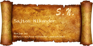 Sajtos Nikander névjegykártya
